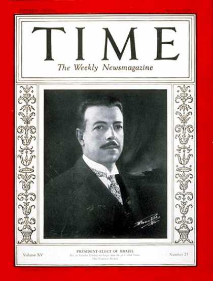 Time - Julio Prestes - June 23, 1930 - Brazil - Latin America