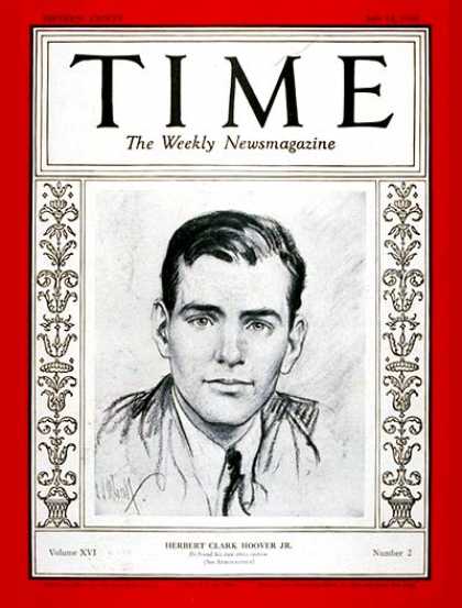 Time - Herbert Hoover Jr. - July 14, 1930 - Herbert Hoover - Aviation - Transportation