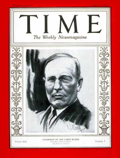 Time - Alexander Legge - Aug. 4, 1930 - Agriculture