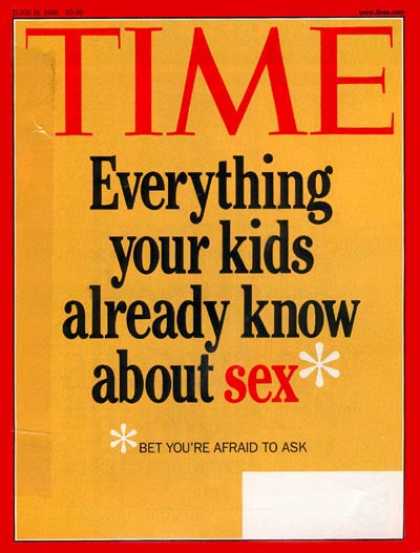 Time - Kids and Sex - June 15, 1998 - Children - Health & Medicine - Education - Sex