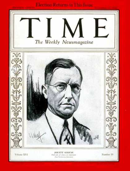 Time - Jouett Shouse - Nov. 10, 1930 - Kansas - Politics