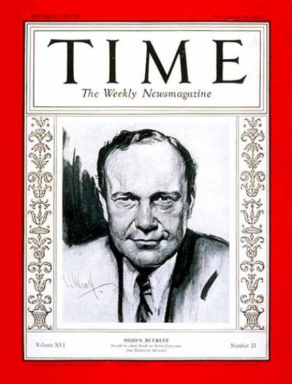 Time - Senator Robert Bulkley - Nov. 24, 1930 - Congress - Senators - Politics