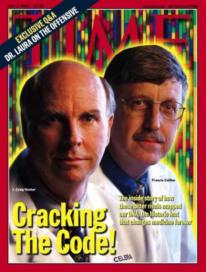 Time - J. Craig Venter & Dr. Francis Collins - July 3, 2000 - Education - Genetics - H