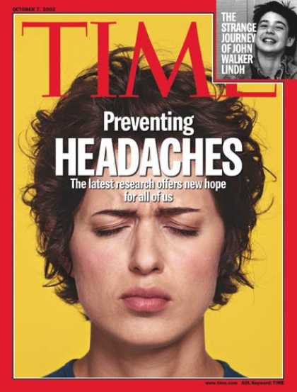 Time - Preventing Headaches - Oct. 7, 2002 - Pain - Society - Women - Health & Medicine