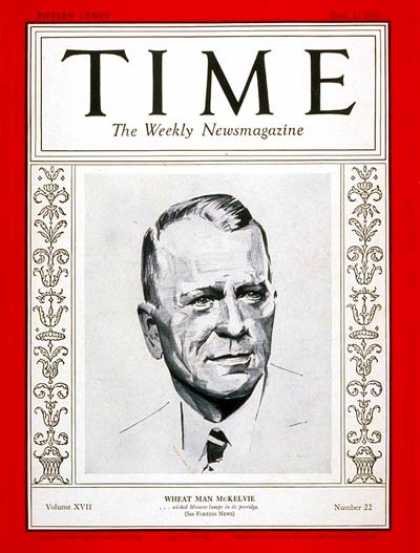 Time - Samuel R. McKelvie - June 1, 1931 - Agriculture - Business