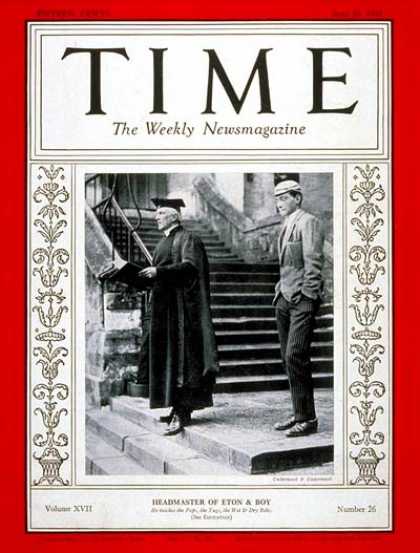Time - Reverend Cyril Alington - June 29, 1931 - Religion