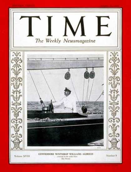 Time - Winthrop W. Aldrich - Aug. 31, 1931 - Politics
