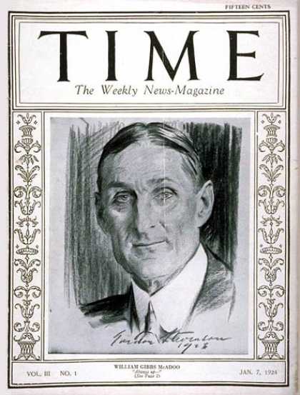 Time - William G. McAdoo - Jan. 7, 1924 - Politics