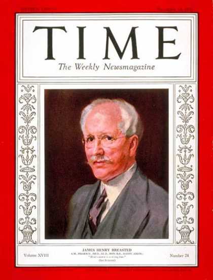 Time - James H. Breasted - Dec. 14, 1931 - Egypt - Middle East - Education