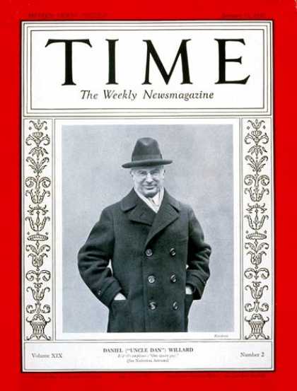 Time - Daniel Willard - Jan. 11, 1932 - Transportation - Railroads