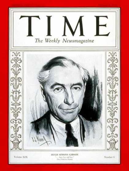 Time - Hugh S. Gibson - Feb. 8, 1932 - Politics