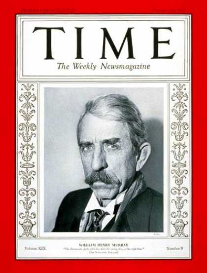 Time - Governor William Murray - Feb. 29, 1932 - Governors - Politics