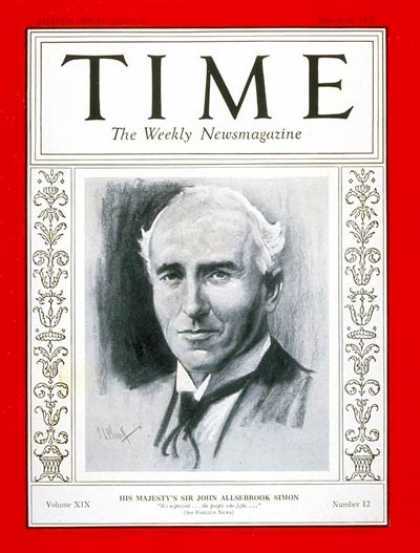 Time - Sir John A. Simon - Mar. 21, 1932 - Great Britain