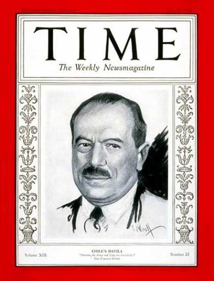 Time - Carlos G. Davila - June 20, 1932 - Chile - Politics