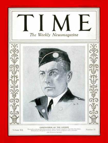 Time - Henry L. Stevens Jr. - Sep. 12, 1932 - World War I - Military