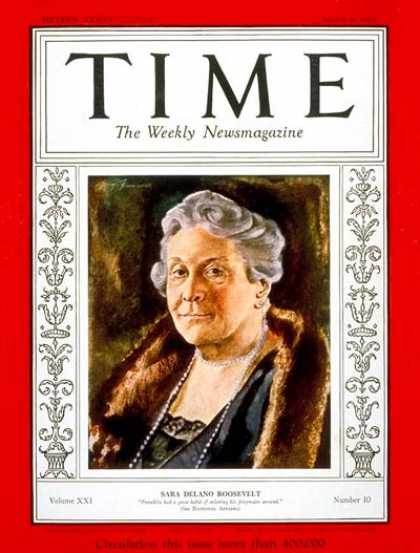 Time - Sara Delano Roosevelt - Mar. 6, 1933 - Women