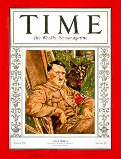 Time - Adolf Hitler - Mar. 13, 1933 - Adolph Hitler - World War II - Germany - Nazism