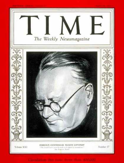 Time - Maxim Litvinov - Apr. 24, 1933 - Maxim Litvinoff - Russia