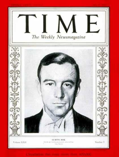 Time - Curtis Bok - July 17, 1933 - Journalism - Publishing