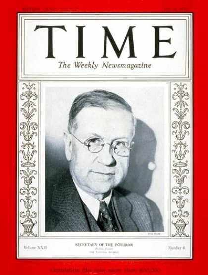 Time - Harold L. Ickes - July 24, 1933 - Harold Ickes - Politics