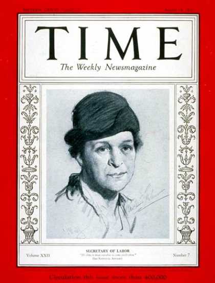 Time - Frances Perkins - Aug. 14, 1933 - Politics