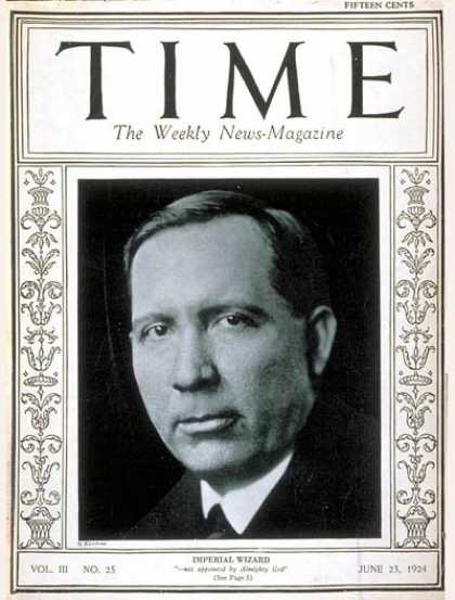 Time - Hiram W. Evans - June 23, 1924 - Discrimination - Civil Rights