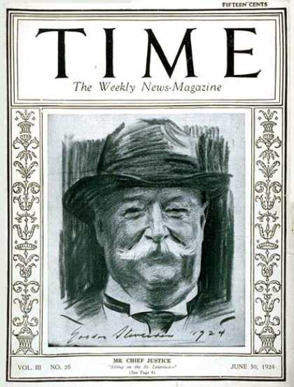Time - William Howard Taft - June 30, 1924 - U.S. Presidents - Politics