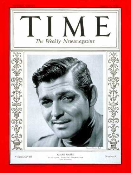 Time - Clark Gable - Aug. 31, 1936 - Actors - Most Popular - Movies