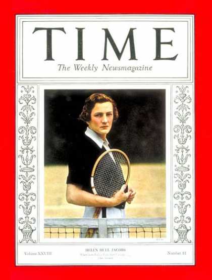 Time - Helen Hull Jacobs - Sep. 14, 1936 - Tennis - Women - Sports