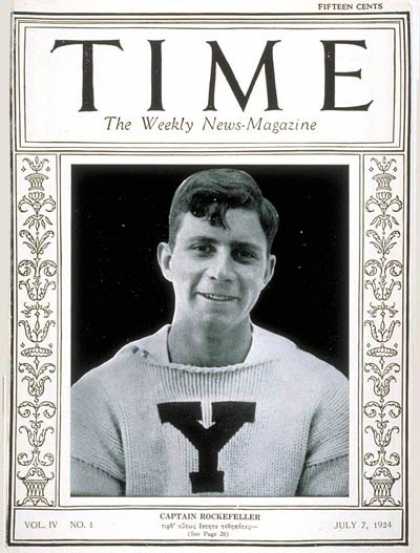 Time - James S. Rockefeller - July 7, 1924 - Crew - Olympics - Sports