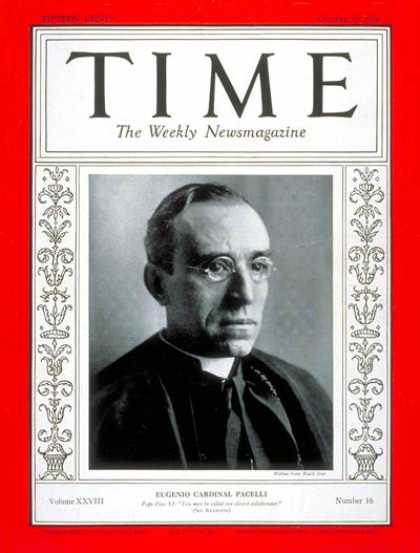 Time - Cardinal Pacelli - Oct. 19, 1936 - Religion - Catholicism