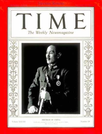 Time - Chiang Kai-shek - Nov. 9, 1936 - China