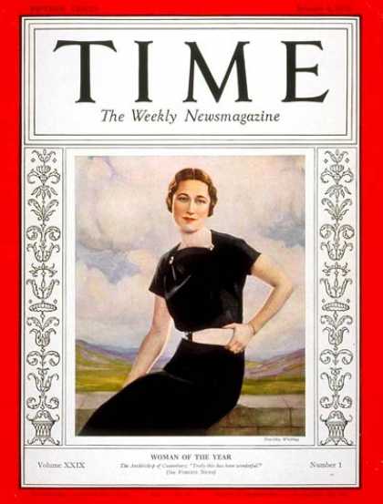 Time - Wallis Warfield Simpson, Woman of the Year - Jan. 4, 1937 - Person of the Year -