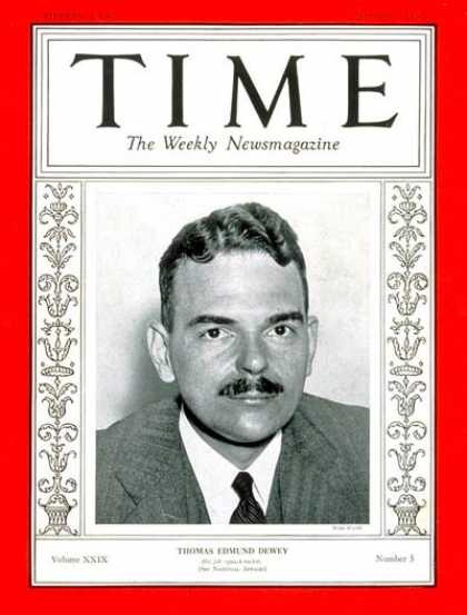 Time - Thomas E. Dewey - Feb. 1, 1937 - Thomas Dewey - Governors - New York - Politics