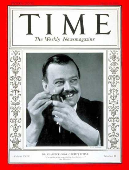 Time - Dr. Clarence Little - Mar. 22, 1937 - Health & Medicine
