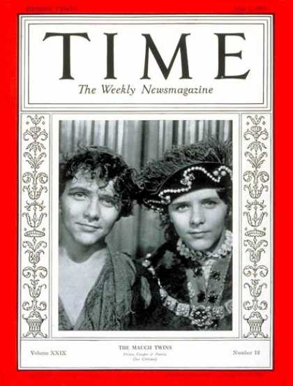 Time - Bill & Bobby Mauch - May 3, 1937 - Actors - Movies