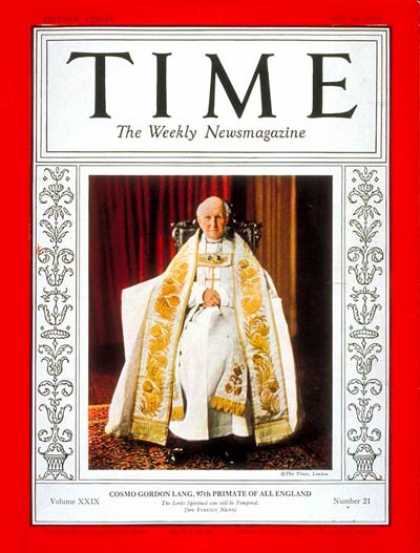 Time - Cosmo G. Lang - May 24, 1937 - Religion - Great Britain