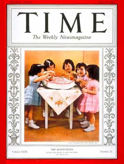 Time - Dionne Quintuplets - May 31, 1937 - Children