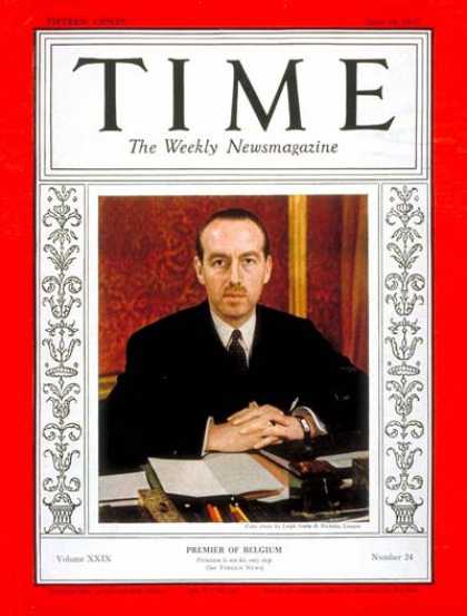 Time - Paul van Zeeland - June 14, 1937 - Belgium