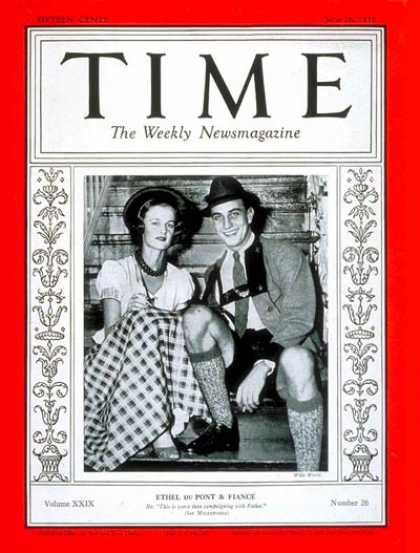 Time - Ethel Du Pont & Franklin Roosevelt Jr. - June 28, 1937 - Finance - Politics - Wo