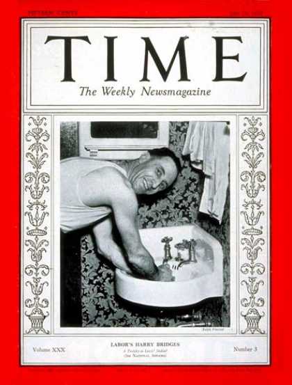 Time - Harry Bridges - July 19, 1937 - Labor Unions - Politics