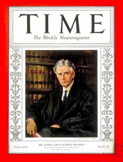 Time - Justice Brandeis - Nov. 15, 1937 - Supreme Court - Law
