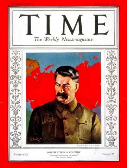 Time - Joseph Stalin - Dec. 20, 1937 - Russia - Communism