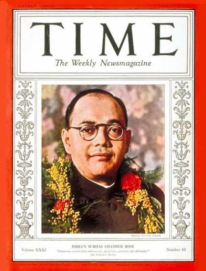 Time - Subhas C. Bose - Mar. 7, 1938 - India