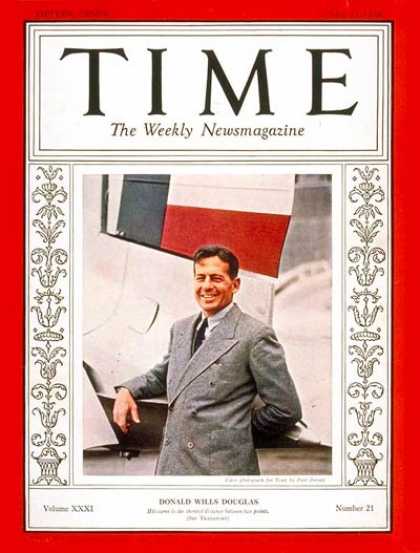 Time - Donald W. Douglas - May 23, 1938 - Aviation - Transportation