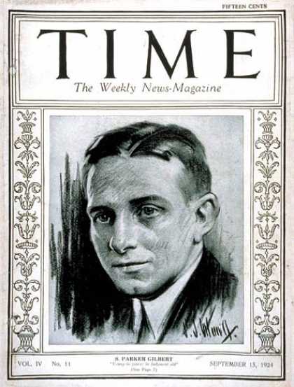 Time - S. Parker Gilbert Jr. - Sep. 15, 1924 - World War I - Politics - Germany