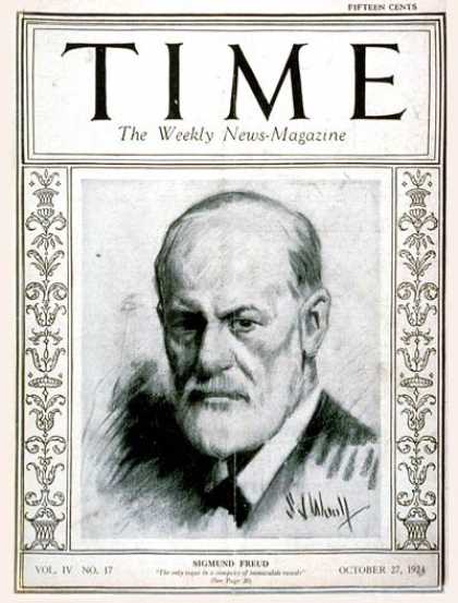 Time - Sigmund Freud - Oct. 27, 1924 - Mental Health - Psychology - Health & Medicine
