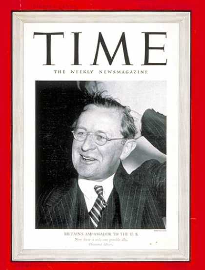 Time - Philip Henry Kerr - July 8, 1940 - World War II - Great Britain - Diplomacy