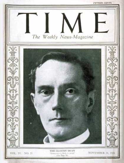 Time - William R. Inge - Nov. 24, 1924 - Great Britain