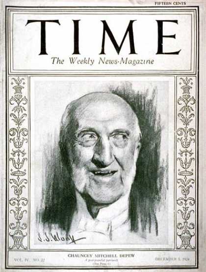 Time - Chauncey M. Depew - Dec. 1, 1924 - Politics